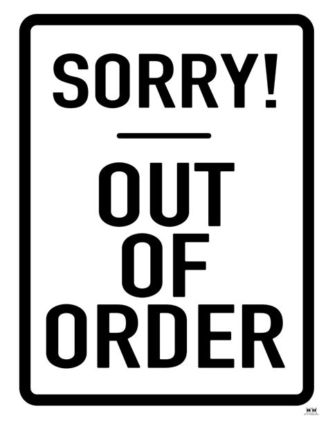 Out Of Order Sign Free Printable